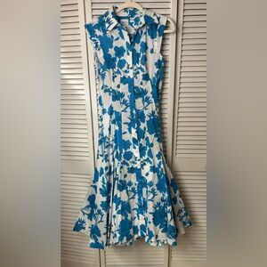 Misa Los Angeles Floral Blue and White Women's Dress Size XXS